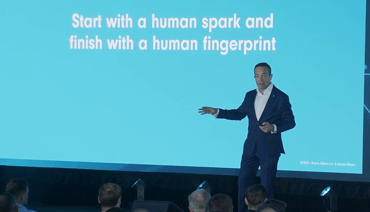 Shane Gibson delivers a keynote address in Sydney Australia